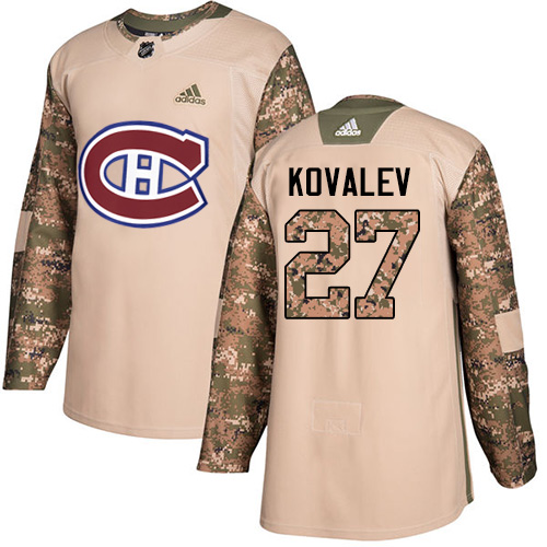 Adidas Canadiens #27 Alexei Kovalev Camo Authentic Veterans Day Stitched NHL Jersey - Click Image to Close